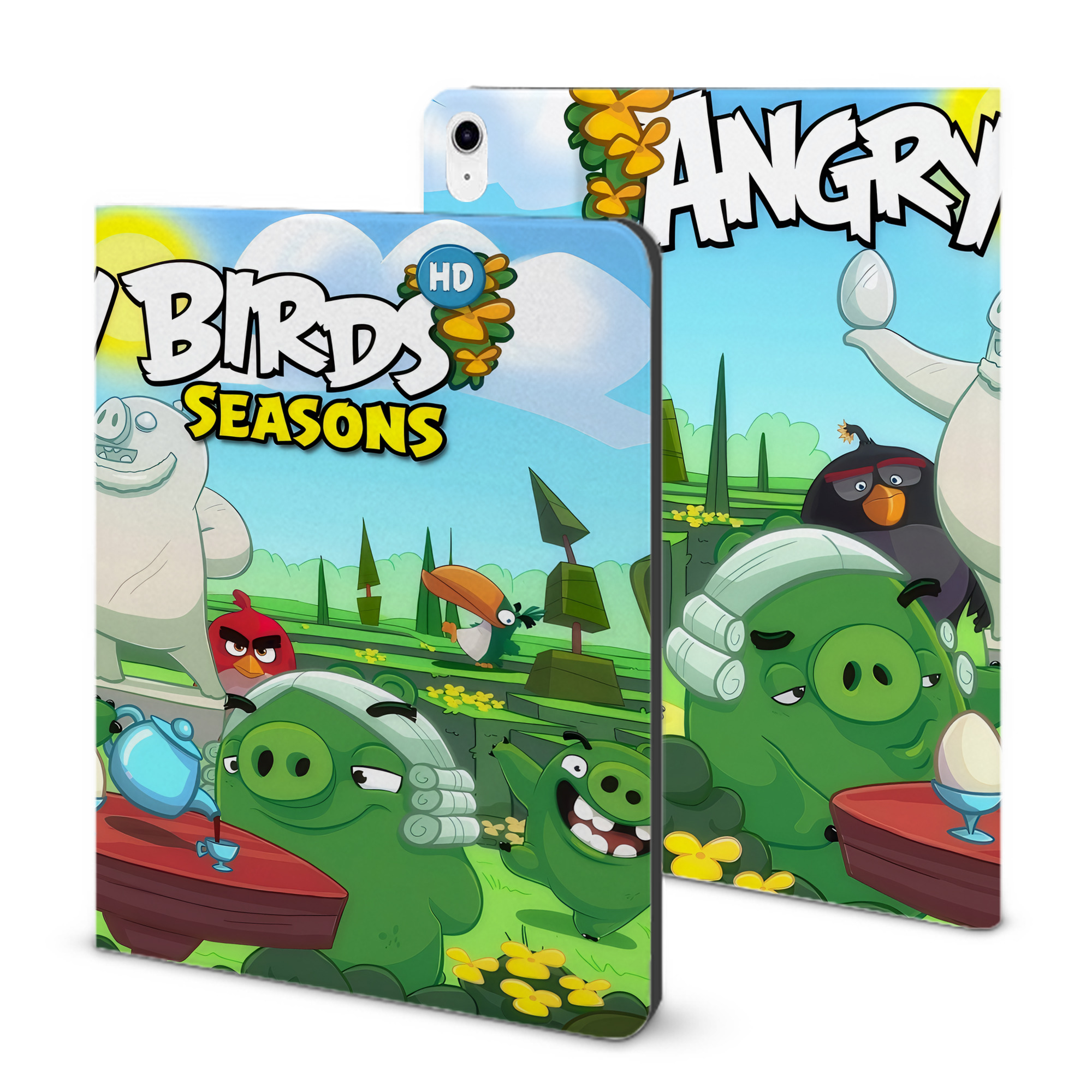 （画像用） Angry Birds アングリーバード IPad ケース ブック型 PUレザー TPU 耐衝撃 軽量 薄型 ペン収納なし 全面保護 IPad 各モデル対応